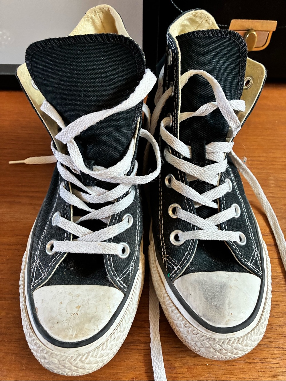 Converse Black and White High-Top Sneakers
Chuck Taylor. Great shape!